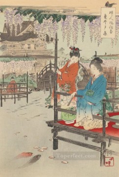 Costumbres y modales de las mujeres 1895 Ogata Gekko Ukiyo e Pinturas al óleo